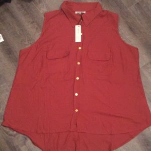 Rustic blush collared button up blouse